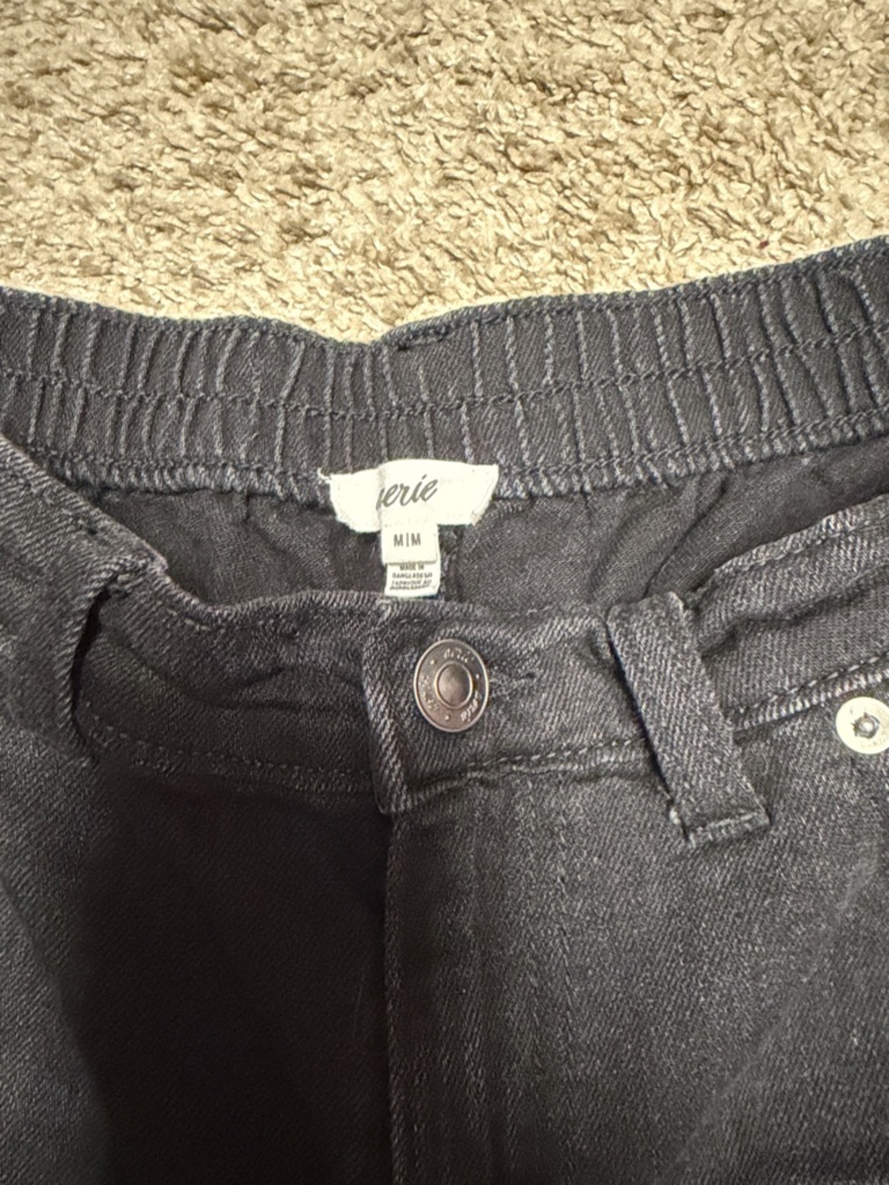 aerie Black Distressed High-Rise Denim Shorts - Picture 4 of 8